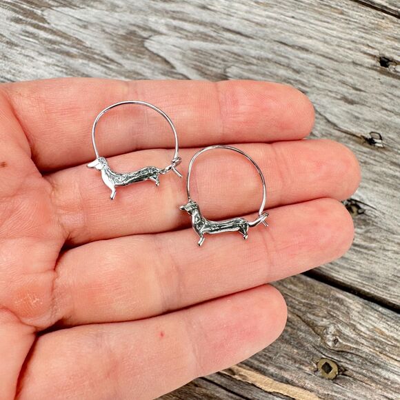 Vintage Dachshund Earrings Weiner Dog Earrings - Picture 1 of 2